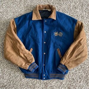 Rare Walt Disney World Bomber Varsity Jacket Size L Wool Leather Vintage 90's
